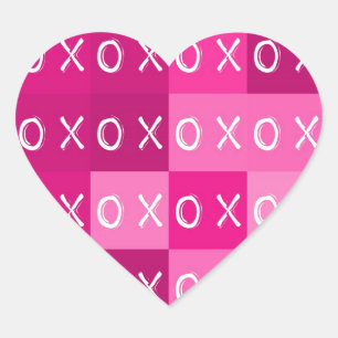 ╳ ╳ Hugs & Kisses Stickers en forme de coeur