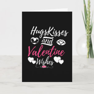 Hugs Kisses & Valentine's Wish Couple Valentine Karte