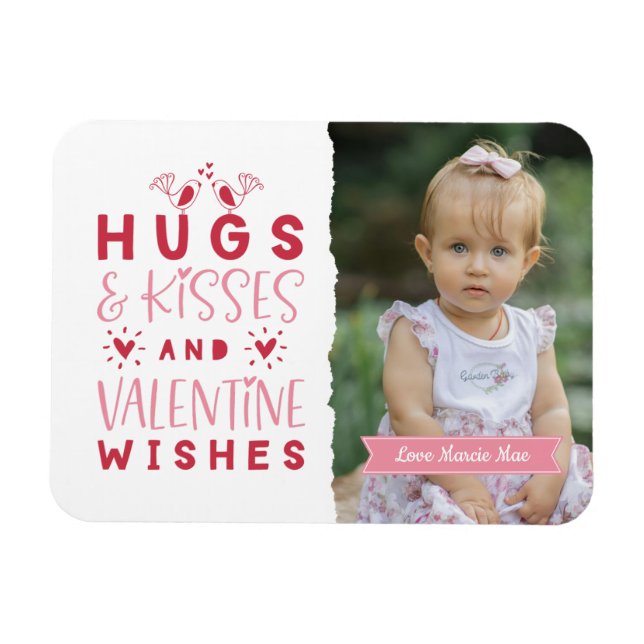 Hugs & Kisses & Valentine's Wish Magnet (Horizontal)