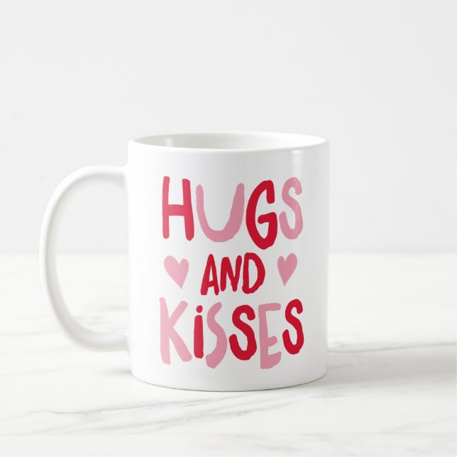 Hugs & Kisses | Valentinstag-Tasse Kaffeetasse (Links)