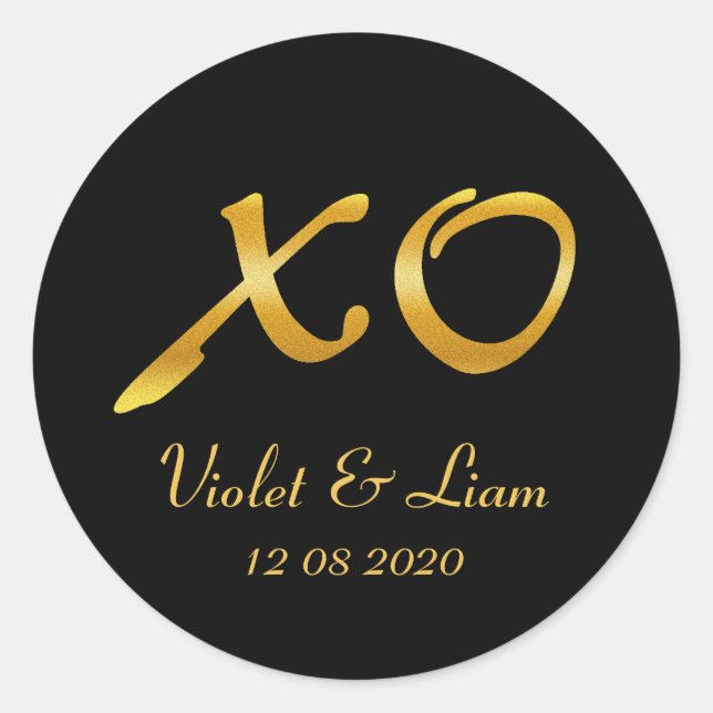 Hugs & Kisses Wedding Sticker (Vorderseite)