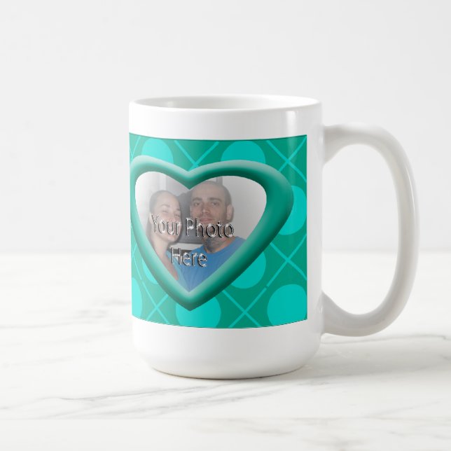 Hugs & Kisses XOXO Herz-Foto Tasse (Rechts)