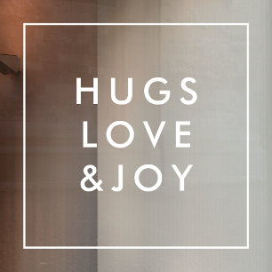 Hugs Liebe und Freude Stilvoller Weihnachtsplatz Fensteraufkleber