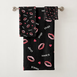 Hugs & Lip Kisses Badhandtuch Set