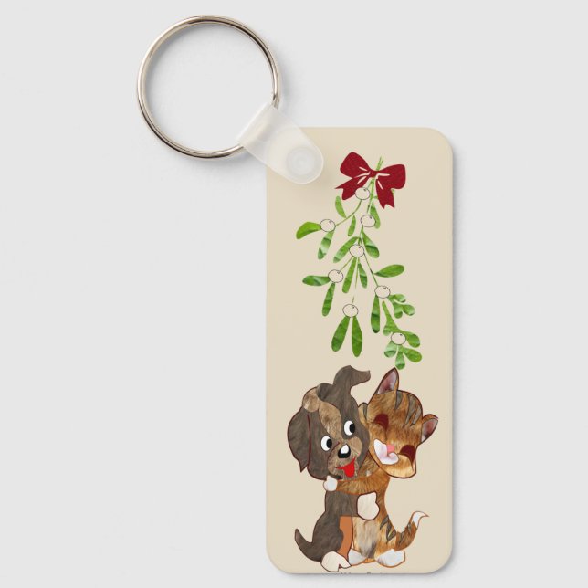 Hugs & Mistletoe Keyrings Schlüsselanhänger (Vorderseite)