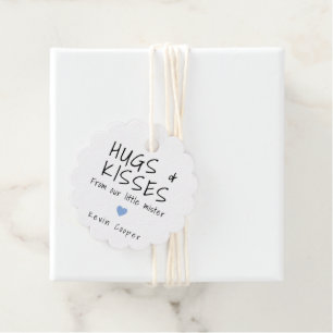 Hugs und Kisses Blue Heart Niedlich Boy Baby Showe Geschenkanhänger