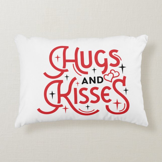 Hugs und Kisses Dekokissen (Vorderseite)