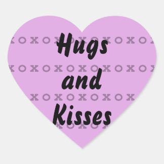 Hugs und Kisses Herz-Aufkleber
