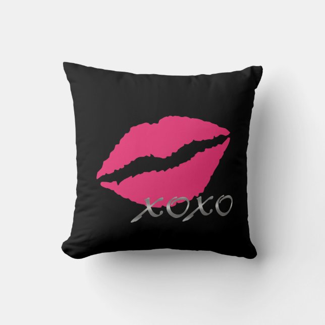 Hugs und Kisses in Silver Kissen (Vorderseite)