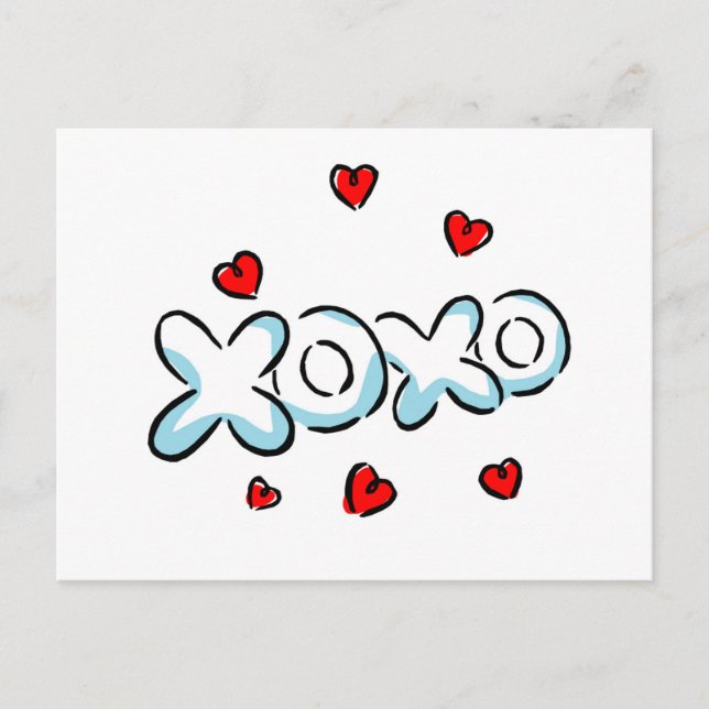 Hugs und Kisses Merchandise Postkarte (Vorderseite)