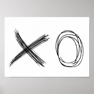 Hugs und Kisses minimalistisches xo Poster