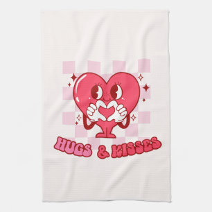 Hugs und Kisses Niedlich-rosa-Herz-Liebe Geschirrtuch