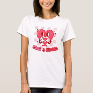 Hugs und Kisses Niedlich-rosa-Herz-Liebe T-Shirt