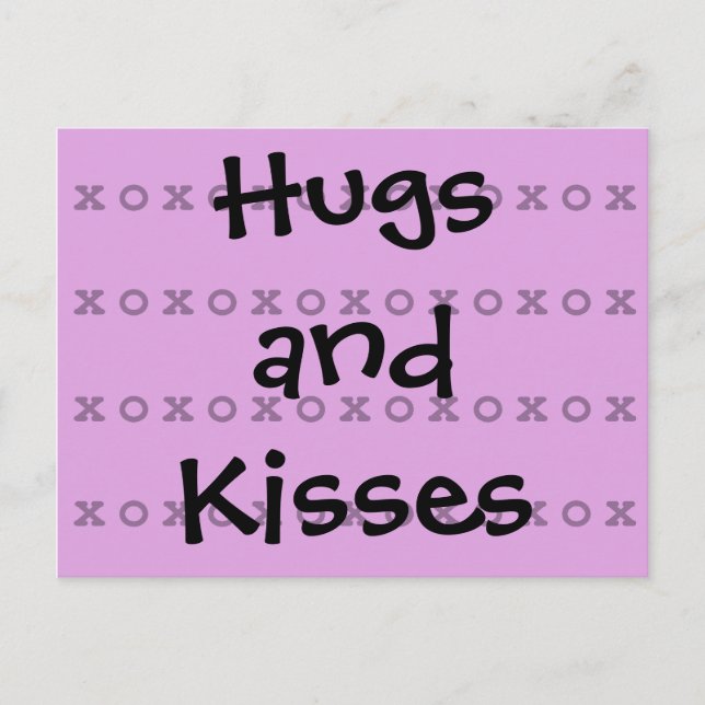 Hugs und Kisses Postkarte (Vorderseite)