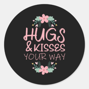 Hugs und Küss deinen Weg Runder Aufkleber