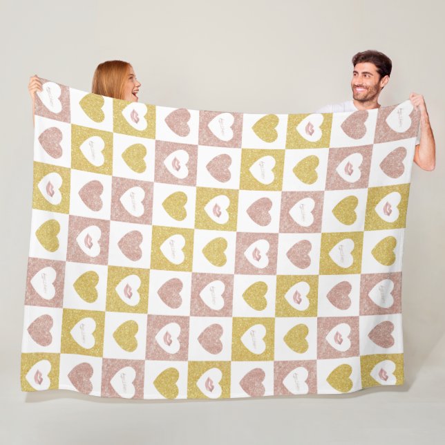 Hugs und Küsse Fleecedecke (Beispiel)