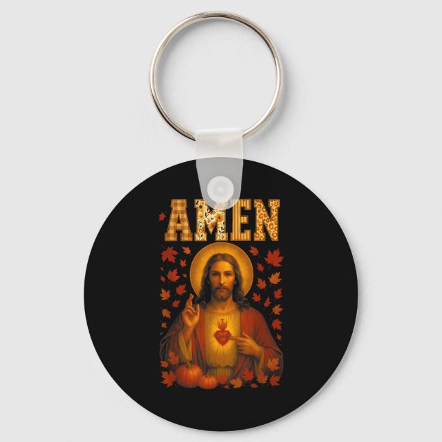 Hugvyn Amen Fall Jesus Christian Bible Verses Than Schlüsselanhänger (Vorderseite)