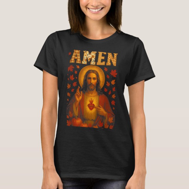 Hugvyn Amen Fall Jesus Christian Bible Verses Than T-Shirt (Vorderseite)