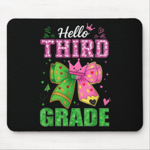 Hugvyn Back To School_ Hallo Dritte Klasse Bow Gir Mousepad