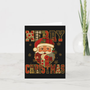 Hugvyn Christmas_ Santa Claus Patchwork Merry Chri Karte