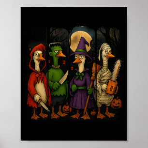 Hugvyn Halloween Gänse Horror Spooky Ghost Gänse Poster