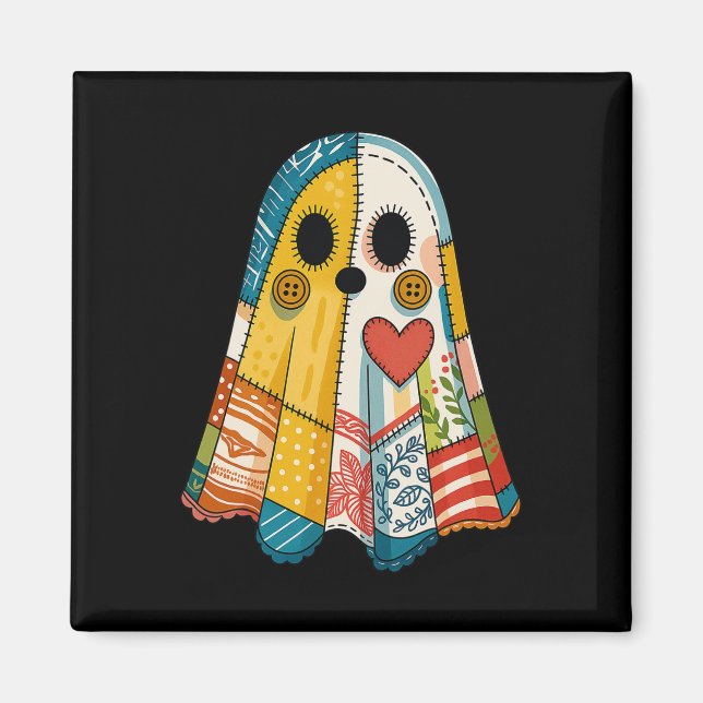 Hugvyn Halloween-Patchwork-Geist Gruselige Steppde Magnet (Vorne)