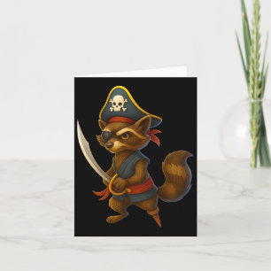 Hugvyn Halloween Pirate Raccoon Spooky Raccoon Cos Karte