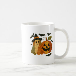 Hugvyn Halloween Preppy Patchwork Pumpkin Floral A Kaffeetasse