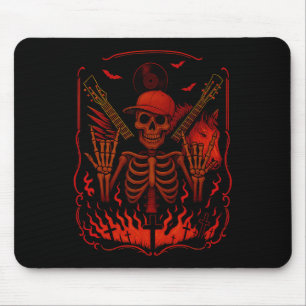 Hugvyn Halloween Skeleton Rock Hand Rocker Mens Bo Mousepad