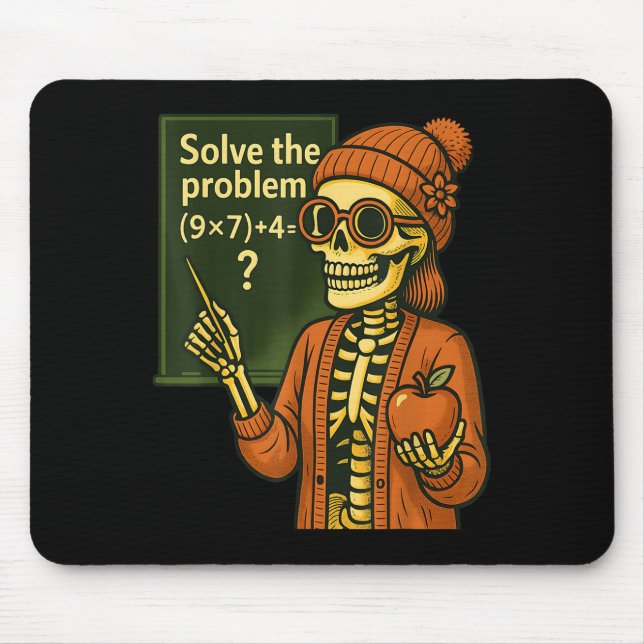 Hugvyn Halloween Skeleton Six Seven 67 Meme Pemdas Mousepad (Vorne)