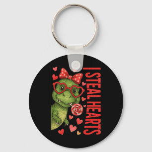 Hugvyn I Steal Hearts Jungen T Rex Valentine Dinos Schlüsselanhänger