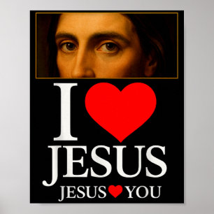 Hugvyn Ich liebe Jesus Ich Herz Jesu Glaube Amerik Poster