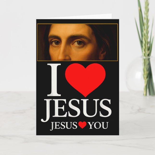Hugvyn Ich liebe Jesus Ich Herz Jesus Glaube Ameri Karte (Vorderseite)