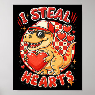 Hugvyn Ich stehle Herzen Valentinstag Jungen Dinos Poster
