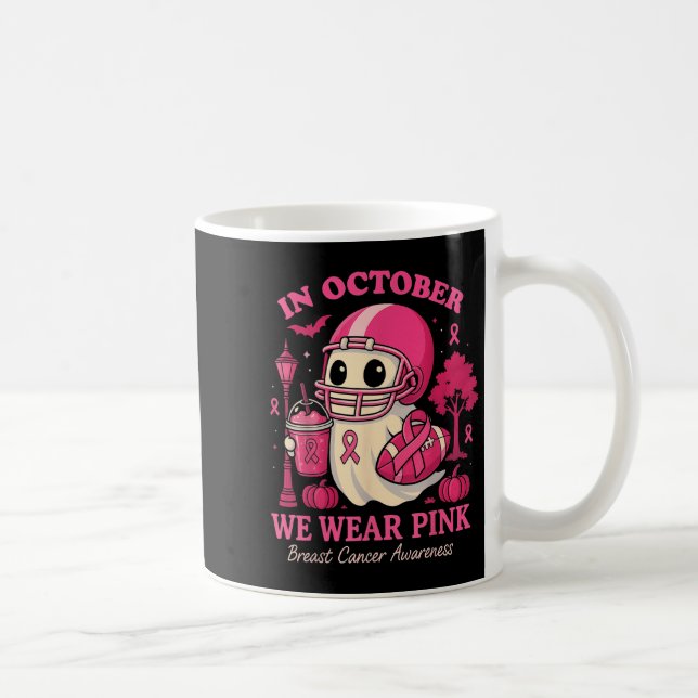 Hugvyn In October We Wear Nk Ghost Halloween Breas Kaffeetasse (Rechts)