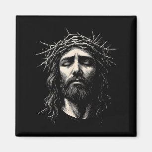 Hugvyn Jesus Christliches Gesicht Dornenkrone Reli Magnet