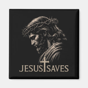 Hugvyn Jesus rettet minimalistischer christlicher  Magnet