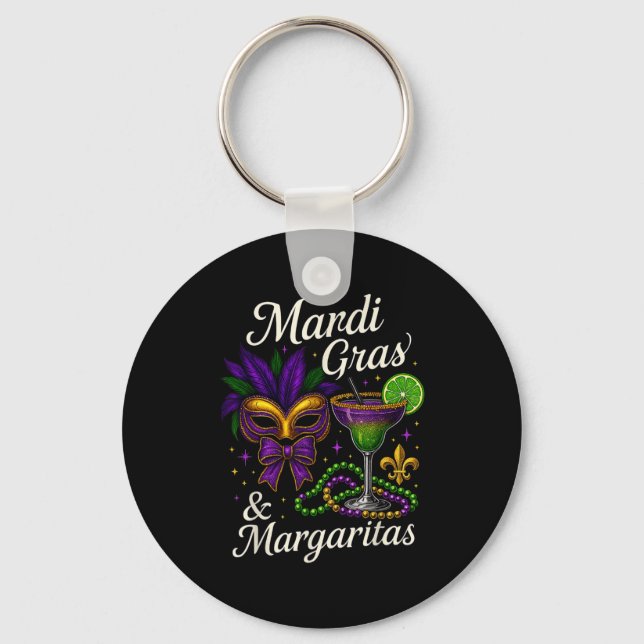 Hugvyn Mardi Gras And Margaritas Louisiana New Orl Schlüsselanhänger (Vorderseite)