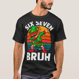 Hugvyn Six Seven 6 7 Meme Dabbing Elf Frohe Weihna T-Shirt