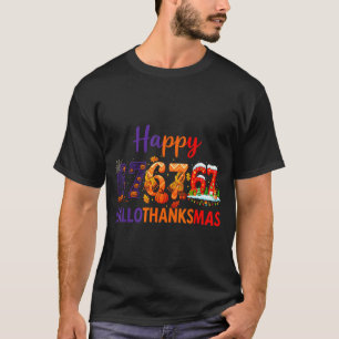 Hugvyn Six Seven Meme 67 Hallothanksmas Halloween T-Shirt