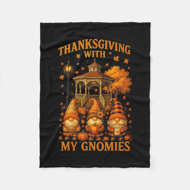 Hugvyn Thanksgiving With My Gnomies Fall Autumn Gn Fleecedecke (Vorderseite)