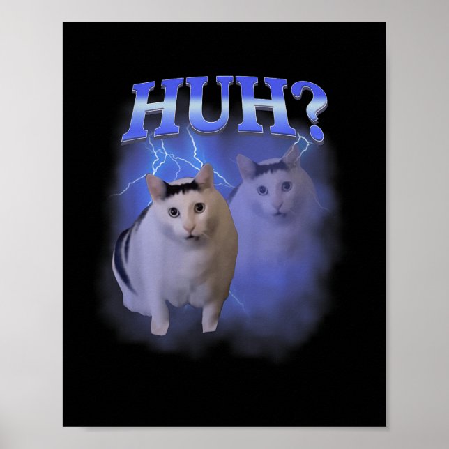 Huh Albern Cat Meme Funny Odly Bootleg spezifische Poster (Vorne)