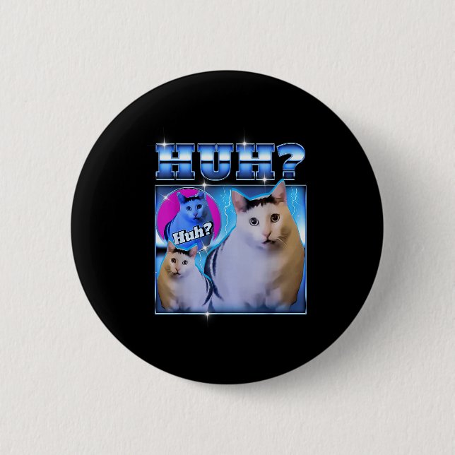 Huh Katze Lustige Katze Meme Seltsame Katze Bootle Button (Vorderseite)
