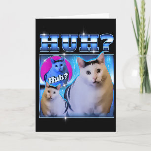 Huh Katze Lustige Katze Meme Seltsame Katze Bootle Karte