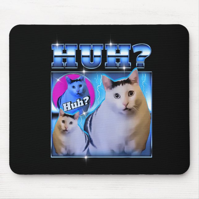 Huh Katze Lustige Katze Meme Seltsame Katze Bootle Mousepad (Vorne)