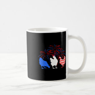 Huhn 4. Juli Feuerwerk American Flag Hühnchen Kaffeetasse