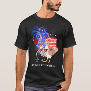 Huhn 4. Juli kommt amerikanische Flag Patrio T-Shirt