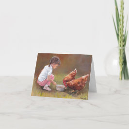 Huhn-Abendessen-Tierkunst-Anmerkungs-Karte Karte