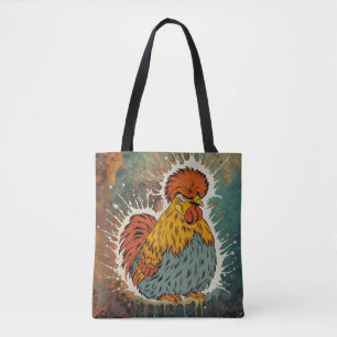 Huhn auf Farben Tasche