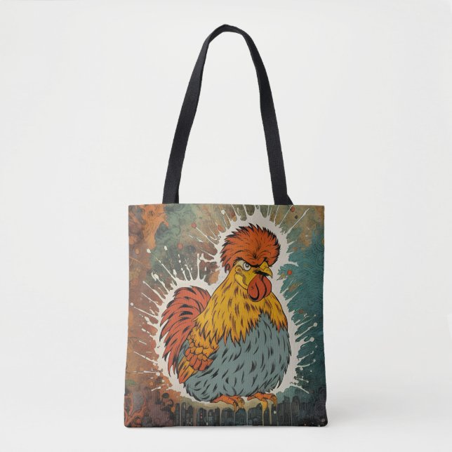 Huhn auf Farben Tasche (Vorderseite)
